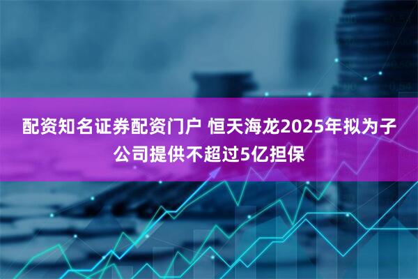 配资知名证券配资门户 恒天海龙2025年拟为子公司提供不超过5亿担保