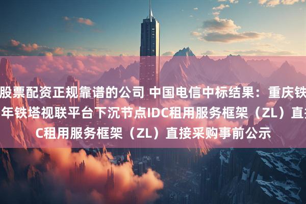 股票配资正规靠谱的公司 中国电信中标结果：重庆铁塔-2025-2027年铁塔视联平台下沉节点IDC租用服务框架（ZL）直接采购事前公示