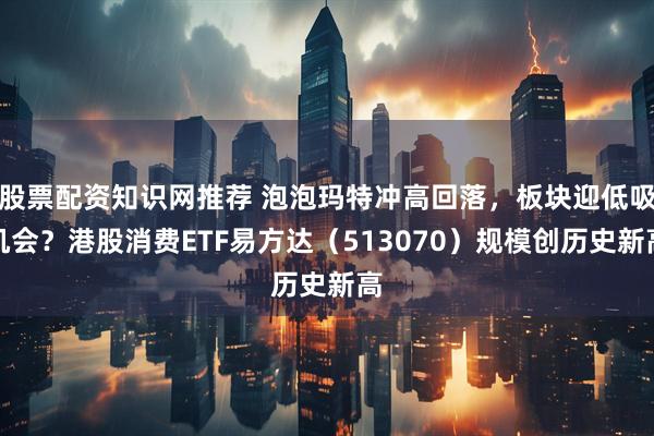 股票配资知识网推荐 泡泡玛特冲高回落，板块迎低吸机会？港股消费ETF易方达（513070）规模创历史新高