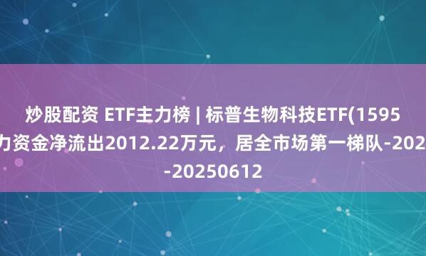 炒股配资 ETF主力榜 | 标普生物科技ETF(159502)主力资金净流出2012.22万元，居全市场第一梯队-20250612